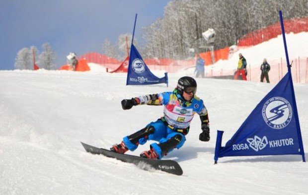 "Snowboarding in Rosa Khutor Extreme Park"