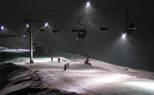 "Sorochany Ski Resort by night"
