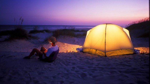 ”Camping at Hammocks Beach State Park”