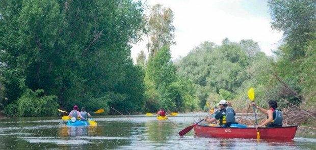 "Kayakers in Guadalquivir River"