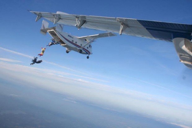 "Skydivers jumping of the plane with Canton Air Sports"