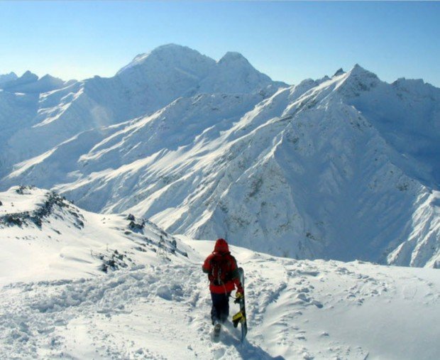 "Snowboarding in Elbrus-Azau Ski Resort"