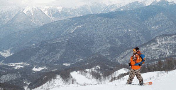 "Snowboarding in Laura Gazprom Ski Resort"