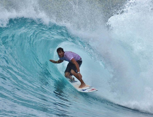 ''Surfing at Las Cuevas''