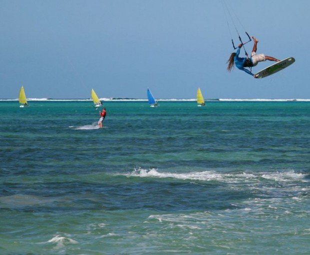 ''Kitesurfing at Pigeon Point''