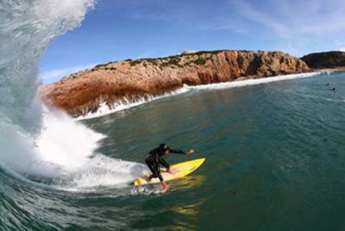 "Surfer in São Julião"