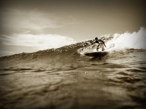 ''Surfing at Mount Irvine Bay''