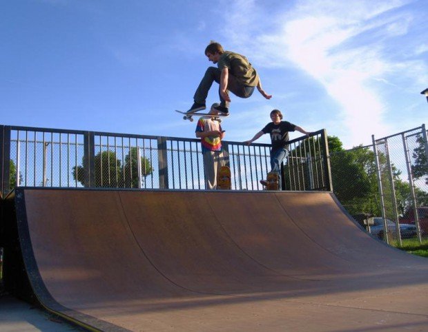 “Skateboarding at Peter Pan Skatepark”