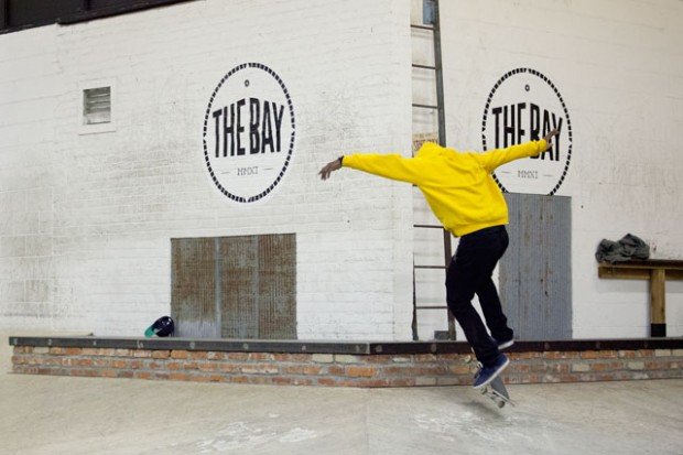 "Skateboarding at the Bay Skatepark"