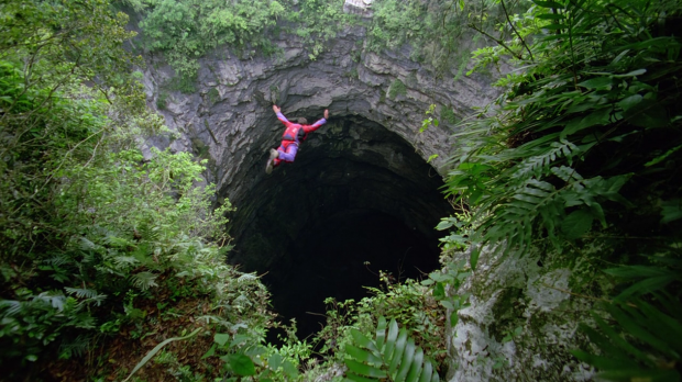 “Base Jumping at Cave of Swallows”