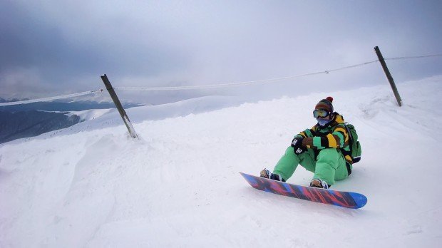 "Snowboarding at Dragobrat Ski Resort"
