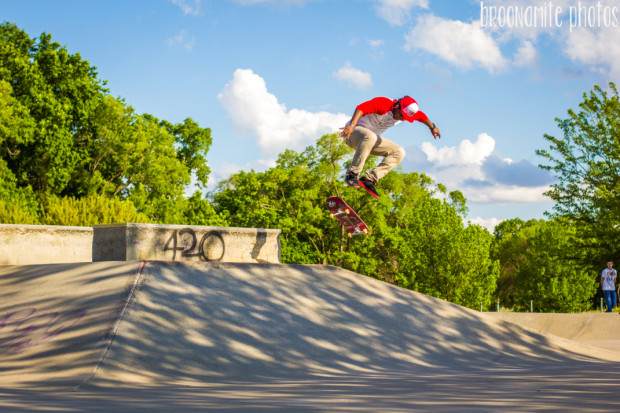 "Skateboarding at Robert's Skatepark"