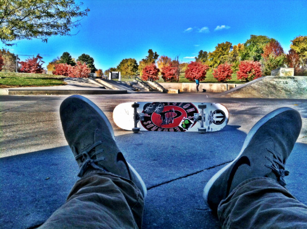 "Skateboarding at Robert's Skatepark"