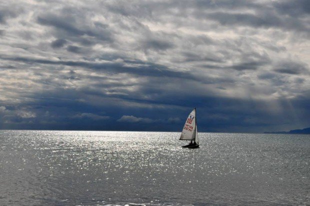 "Sailing at Schinia Beach"