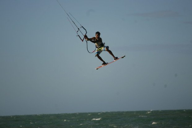 "Kitesurfing at Icarai de Amontada"