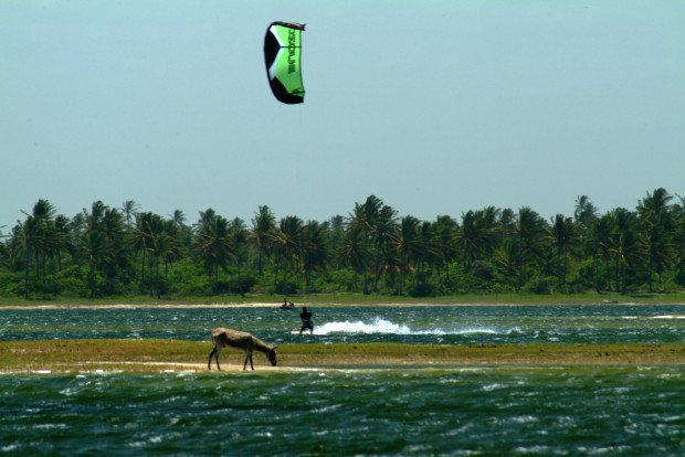 "Kitesurfing at Prea Beach"