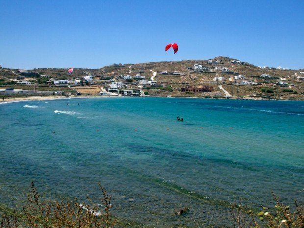 ''Kiteboarding in Korfos Beach''