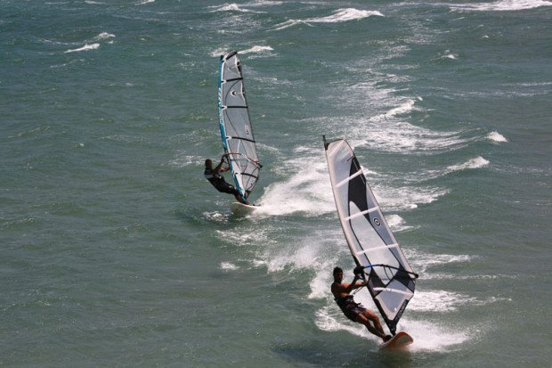 "Windsurfing at Papikinou Beach"