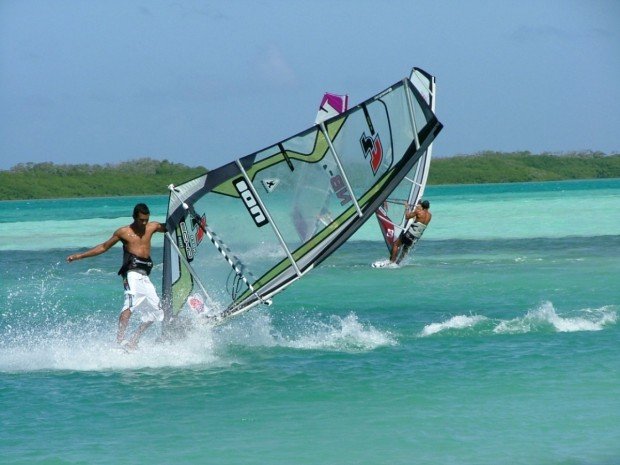 "Windsurfing at Sorobon Beach"