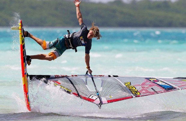 "Windsurfing at Sorobon Beach"