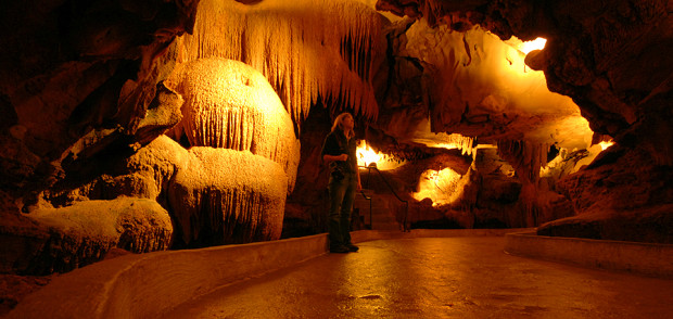 "Caving in Diamond Caverns, Kentucky"