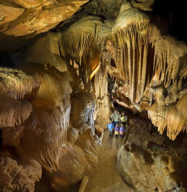 "Caving in Diamond Caverns, Kentucky"