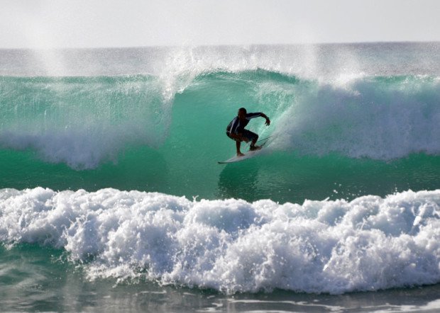 "Surfing in Maycocks"