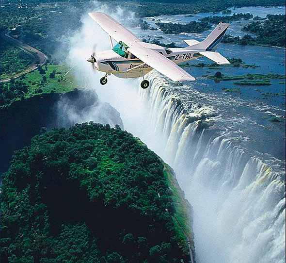 "Skydiving in Victoria Falls"