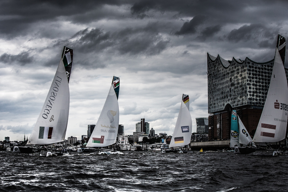 2015 Extreme Sailing Series - Act 5 - Hamburg. ESS Fleet Credit Jesus Renedo.