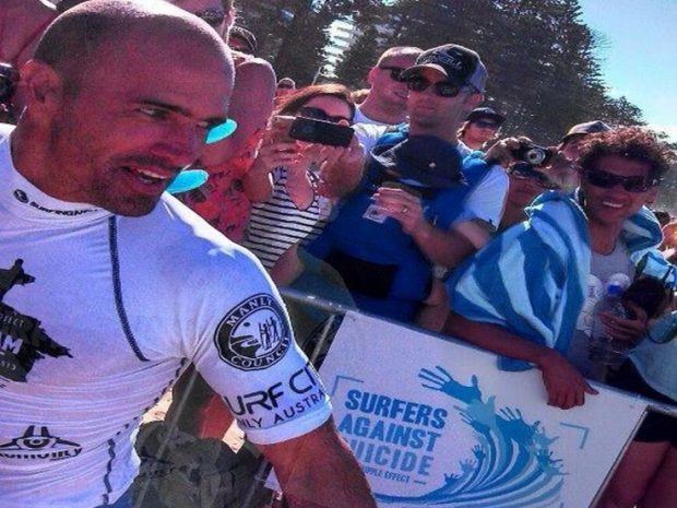 "surfing legend kelly slater"